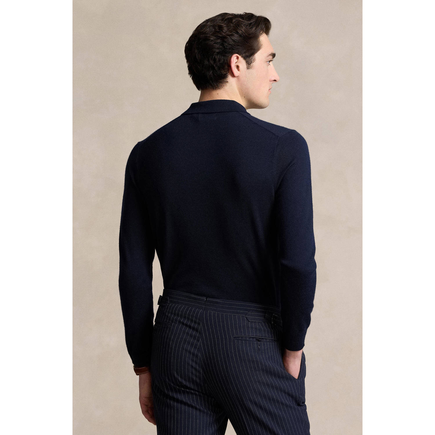 POLO Ralph Lauren wollen trui fijn gebreid donkerblauw