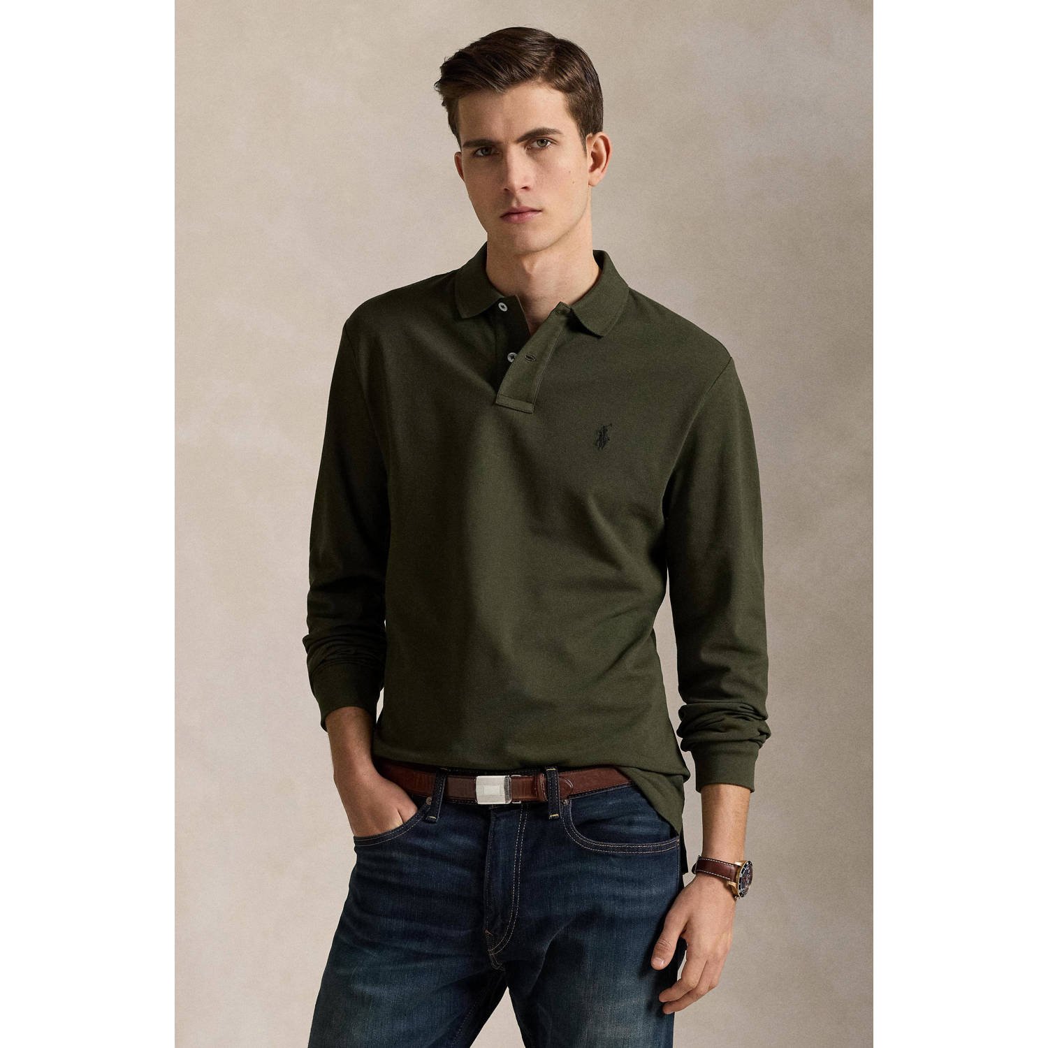 POLO Ralph Lauren slim polo olijfgroen