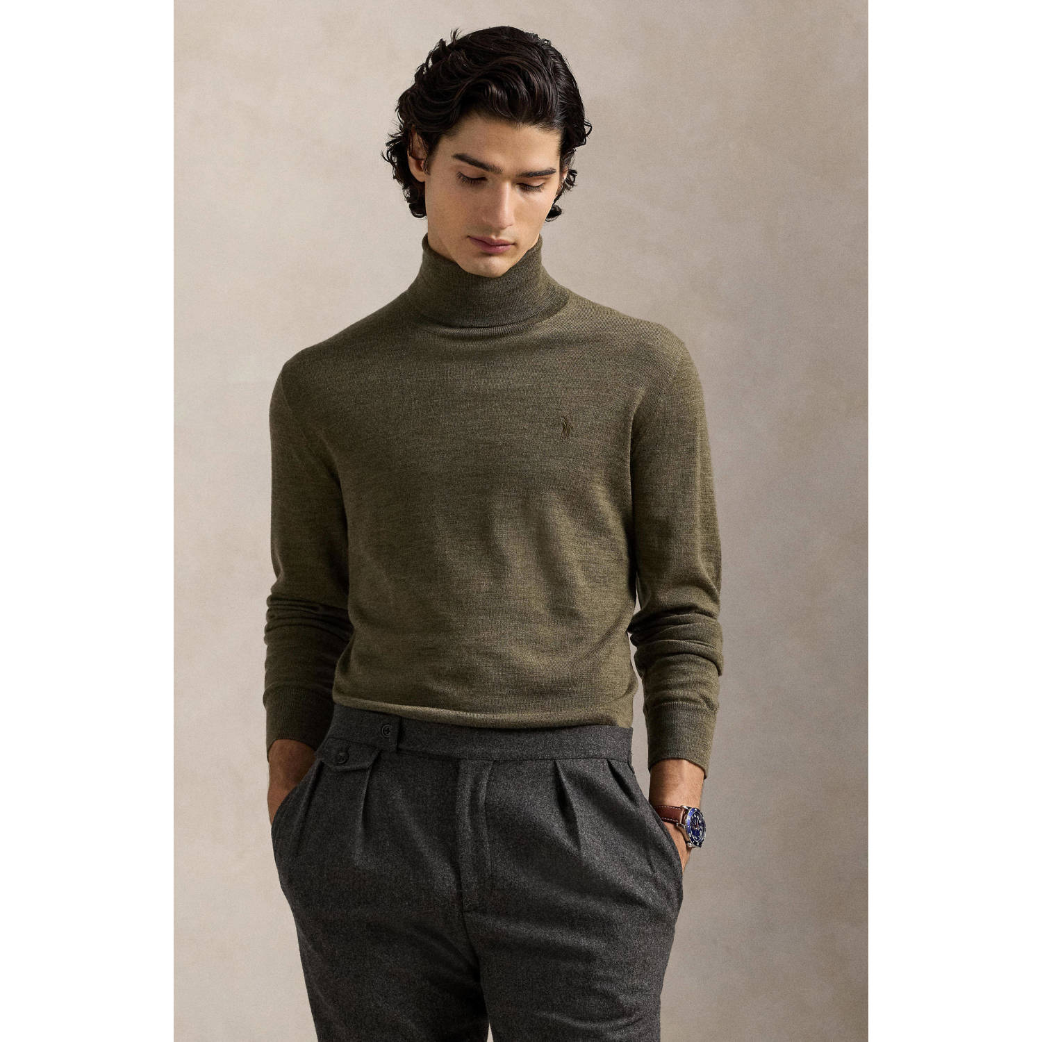 POLO Ralph Lauren wollen coltrui olijfgroen
