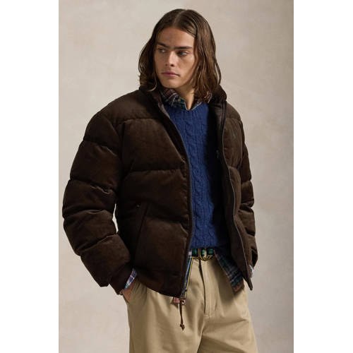 POLO Ralph Lauren corduroy gewatteerde jas donkerbruin afbeelding
