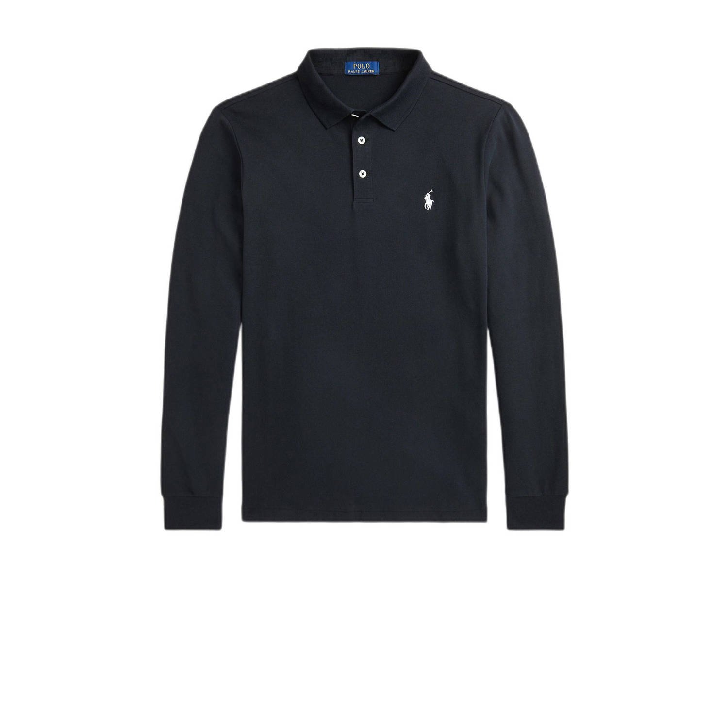 Ralph Lauren Custom Slim Fit Stretch Mesh Polo Shirt Black Heren