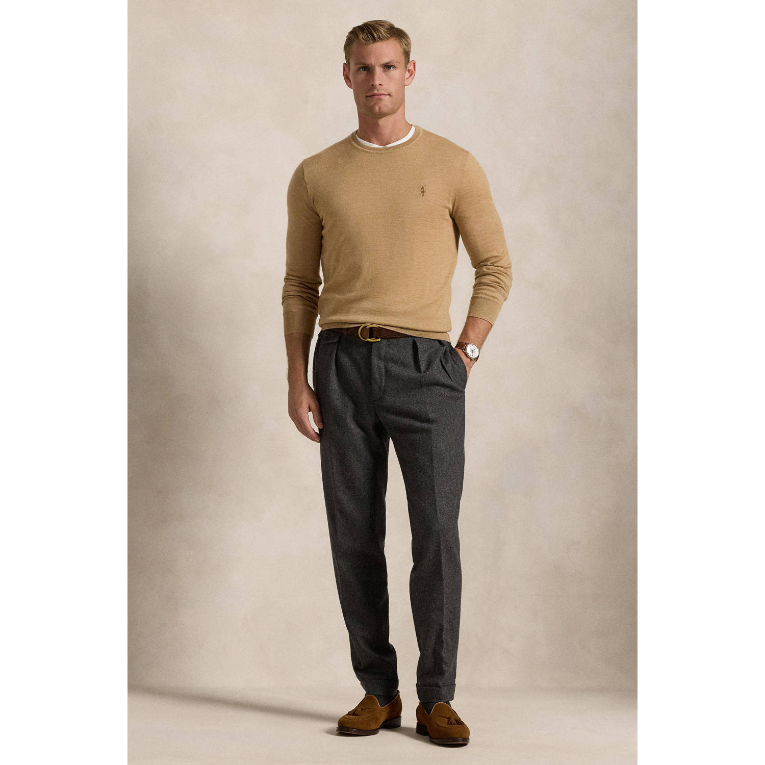 POLO Ralph Lauren wollen trui fijn gebreid camel