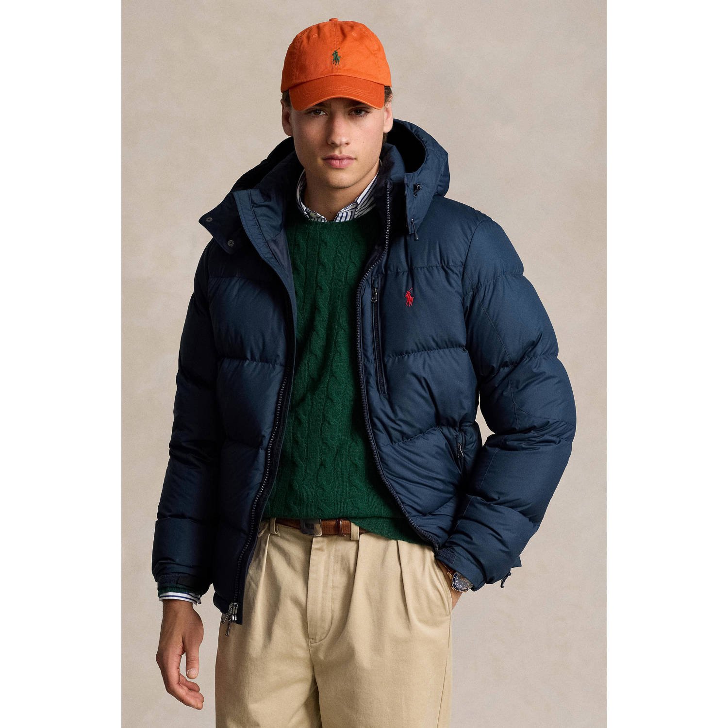 POLO Ralph Lauren gewatteerde jas donkerblauw