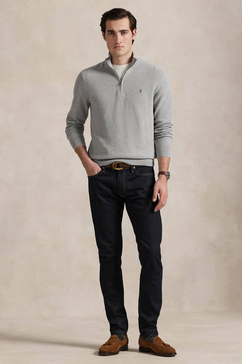 POLO Ralph Lauren trui fijn gebreid grijs wehkamp