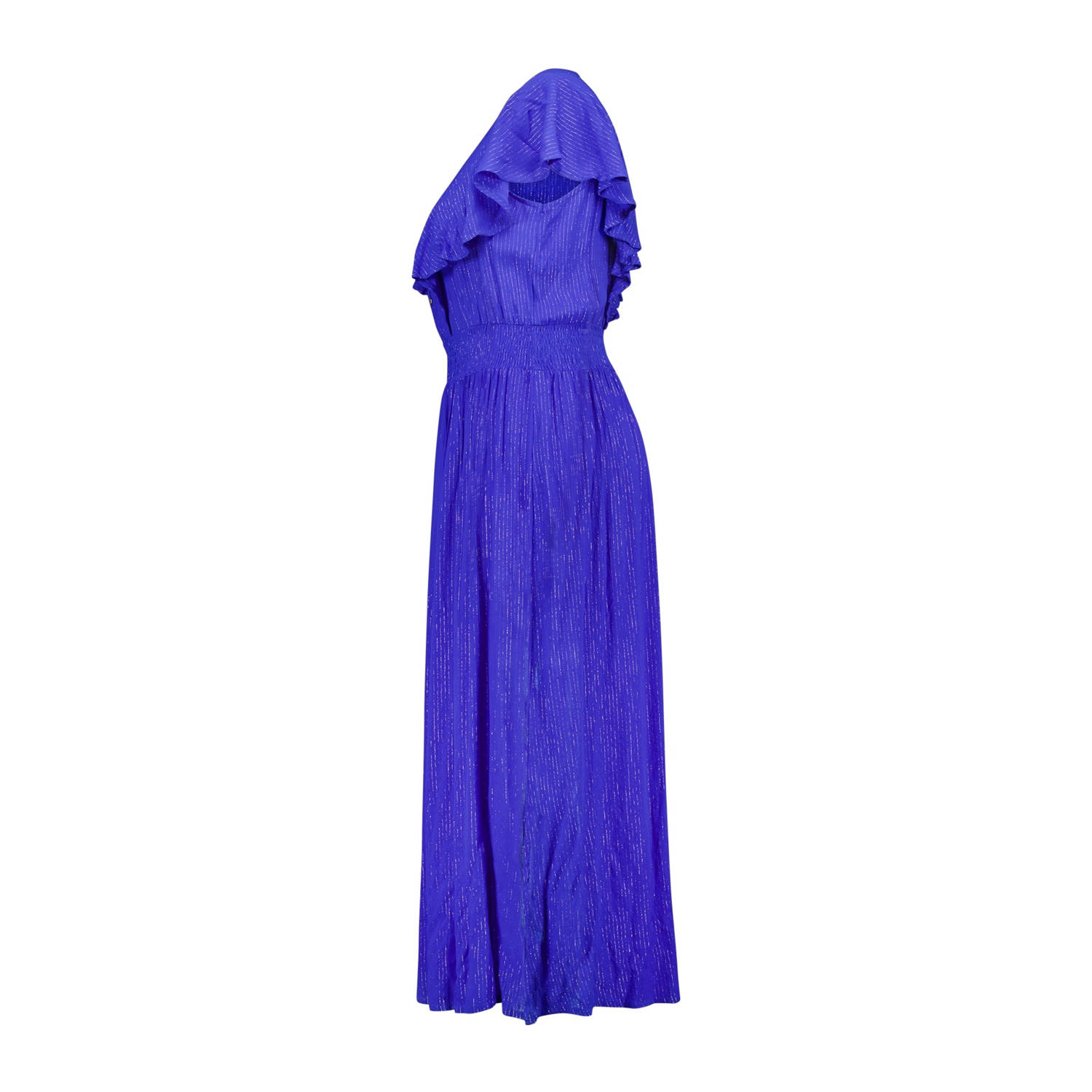 MS Mode zomerjurk met lurex blauw