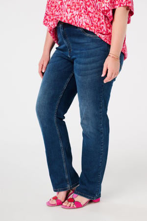straight leg jeans dark blue denim