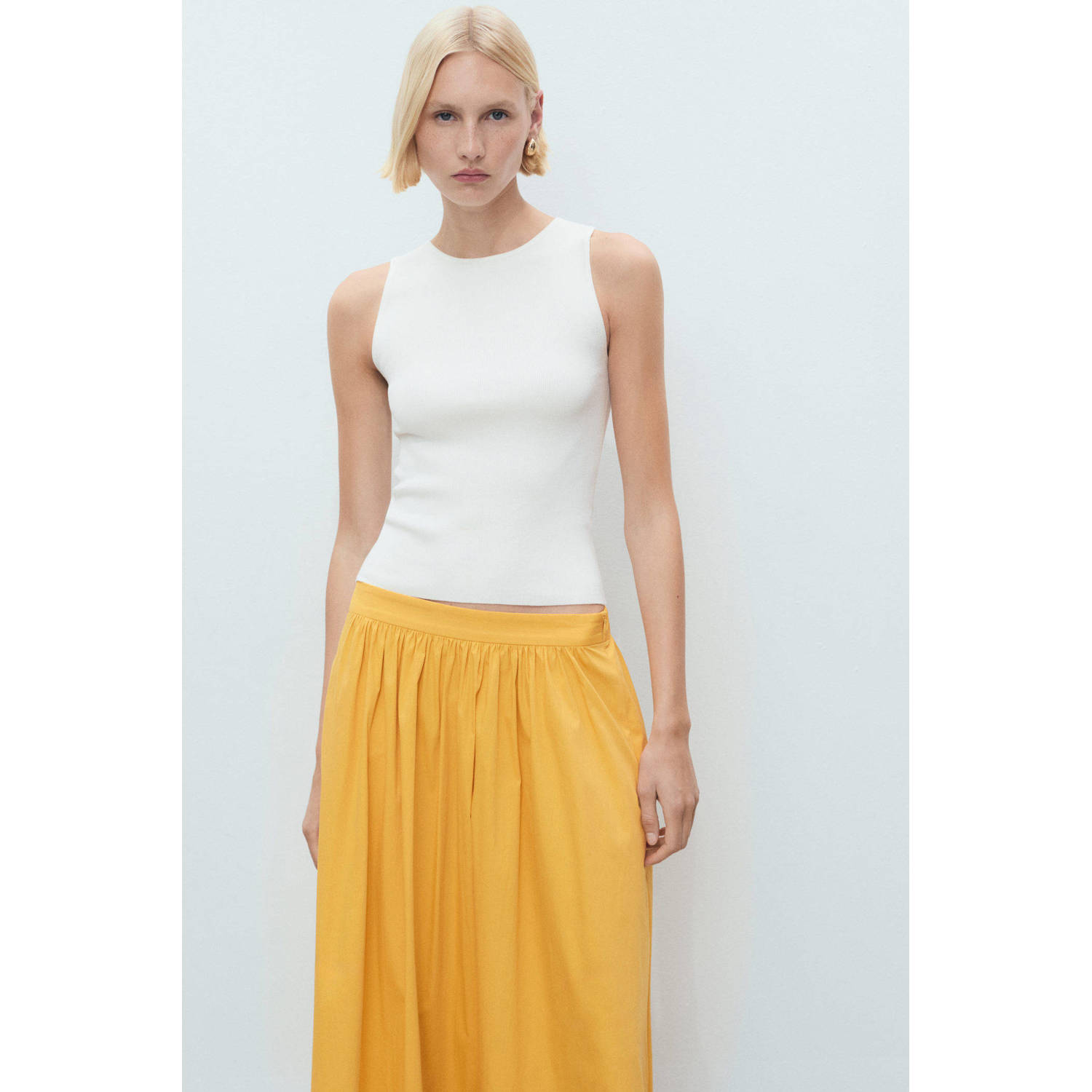 Mango midi rok geel