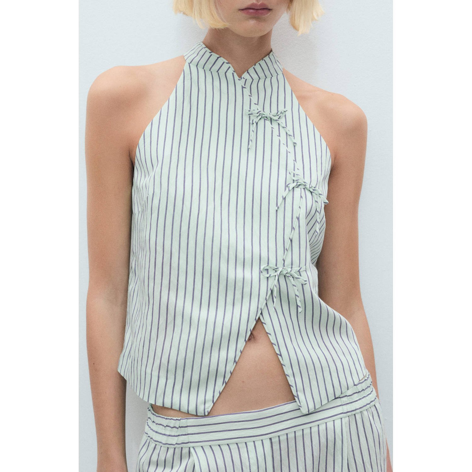 Mango gilet mintgroen