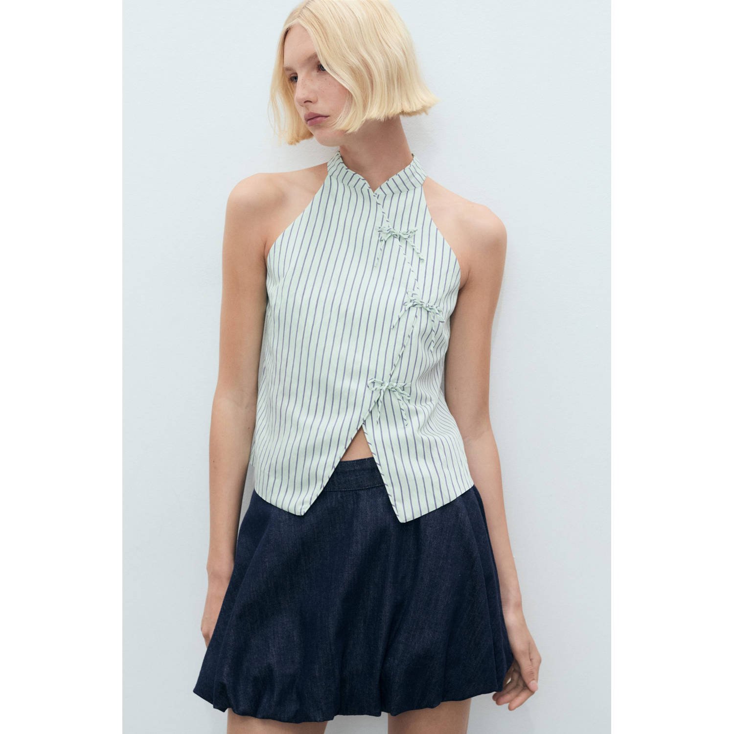 Mango gilet mintgroen