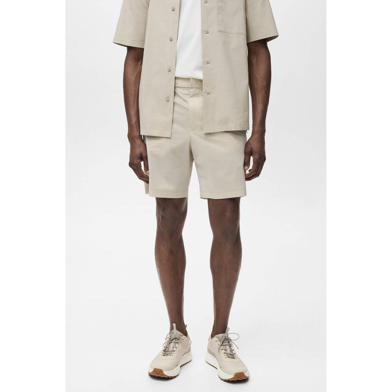 Mango Man regular chino short ecru