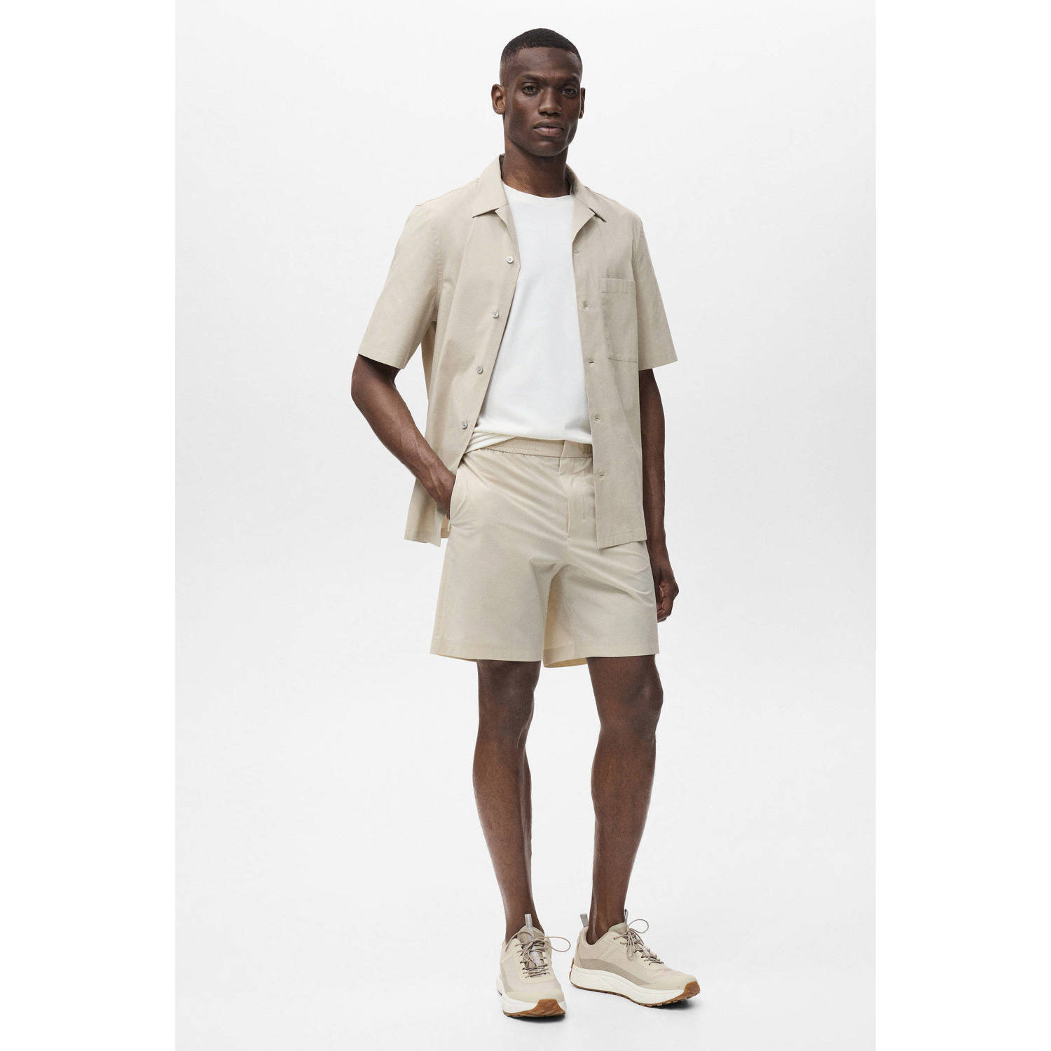 Mango Man regular chino short ecru