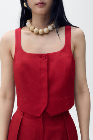 linnen gilet rood