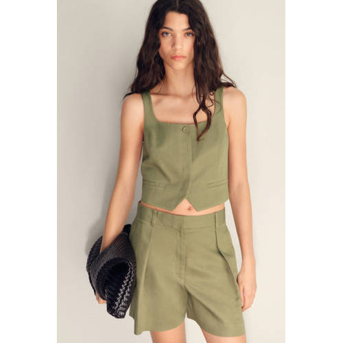 Mango wide leg high waist casual short afbeelding
