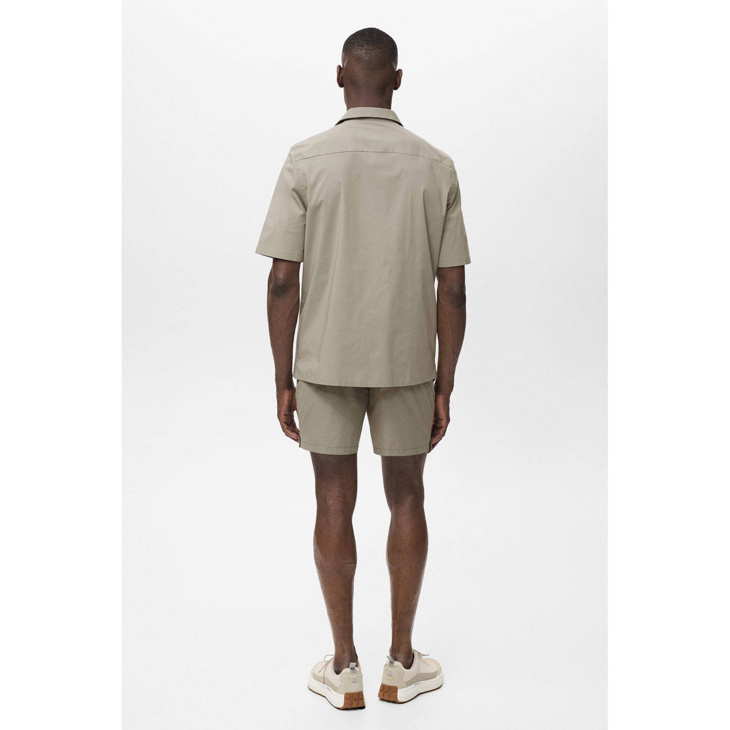 Mango Man casual overhemd taupe