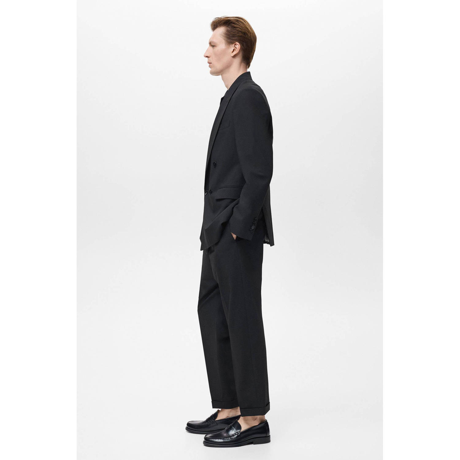 Mango Man regular pantalon zwart
