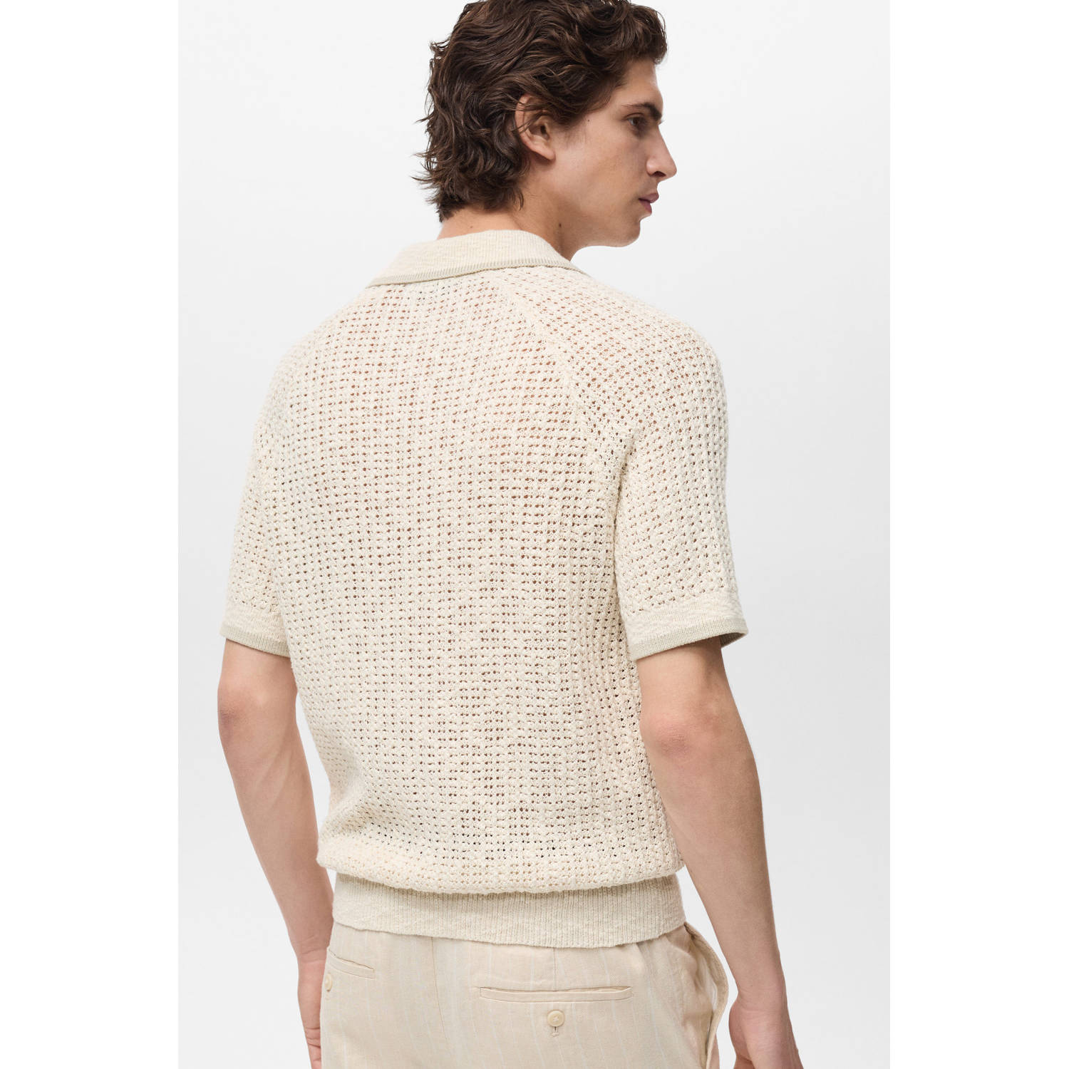 Mango Man regular polo ecru