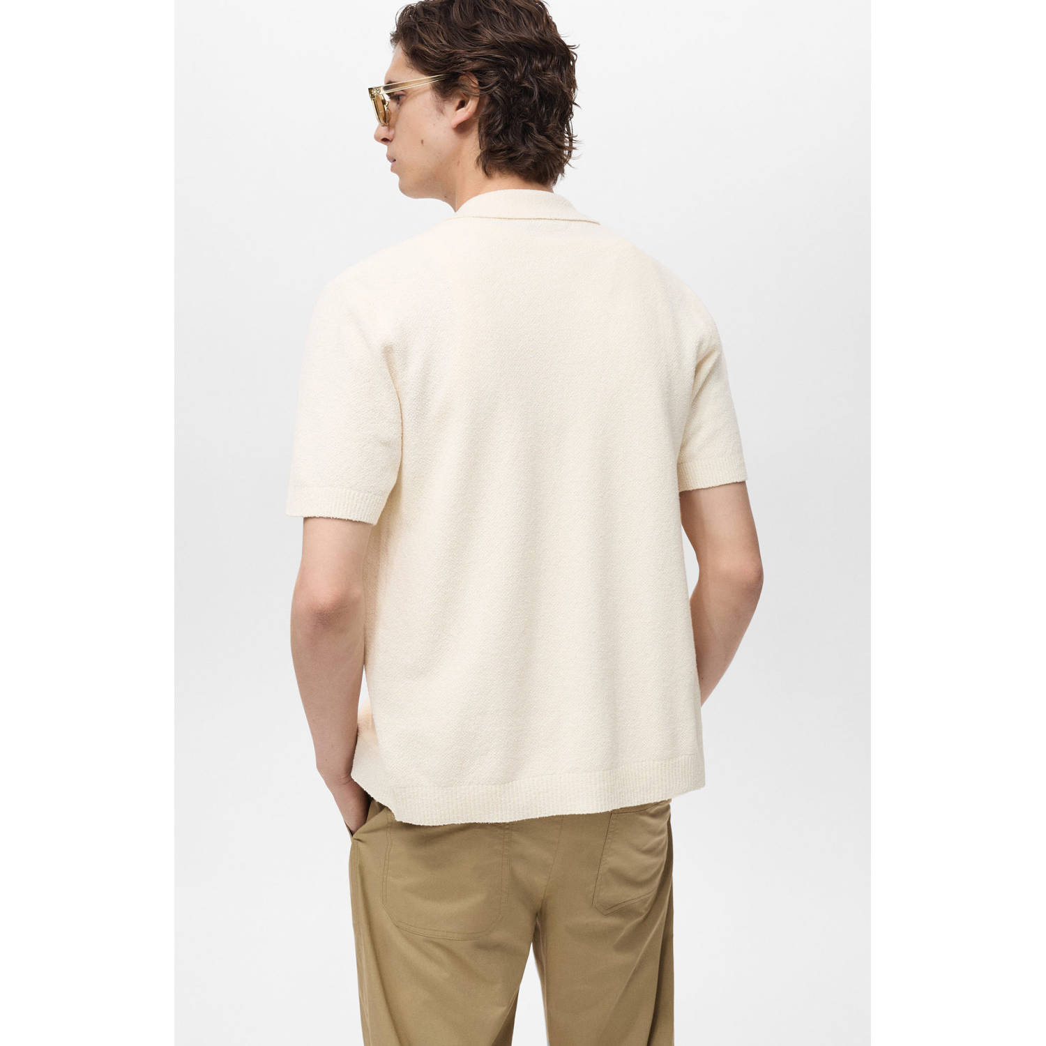 Mango Man casual overhemd ecru