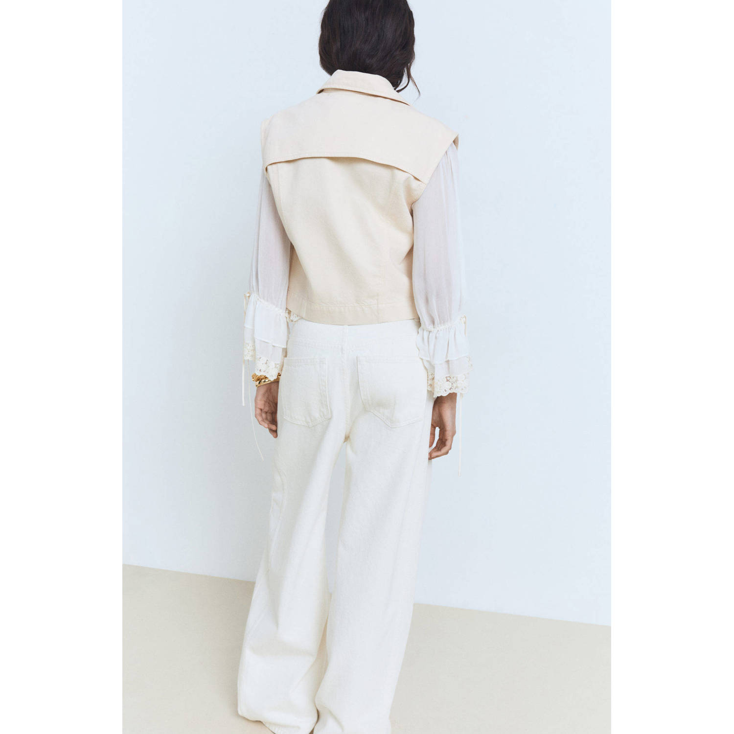 Mango denim gilet ecru