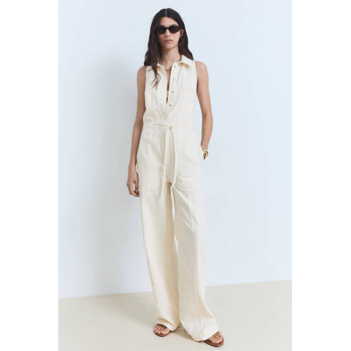 Mango denim ecru jumpsuit afbeelding