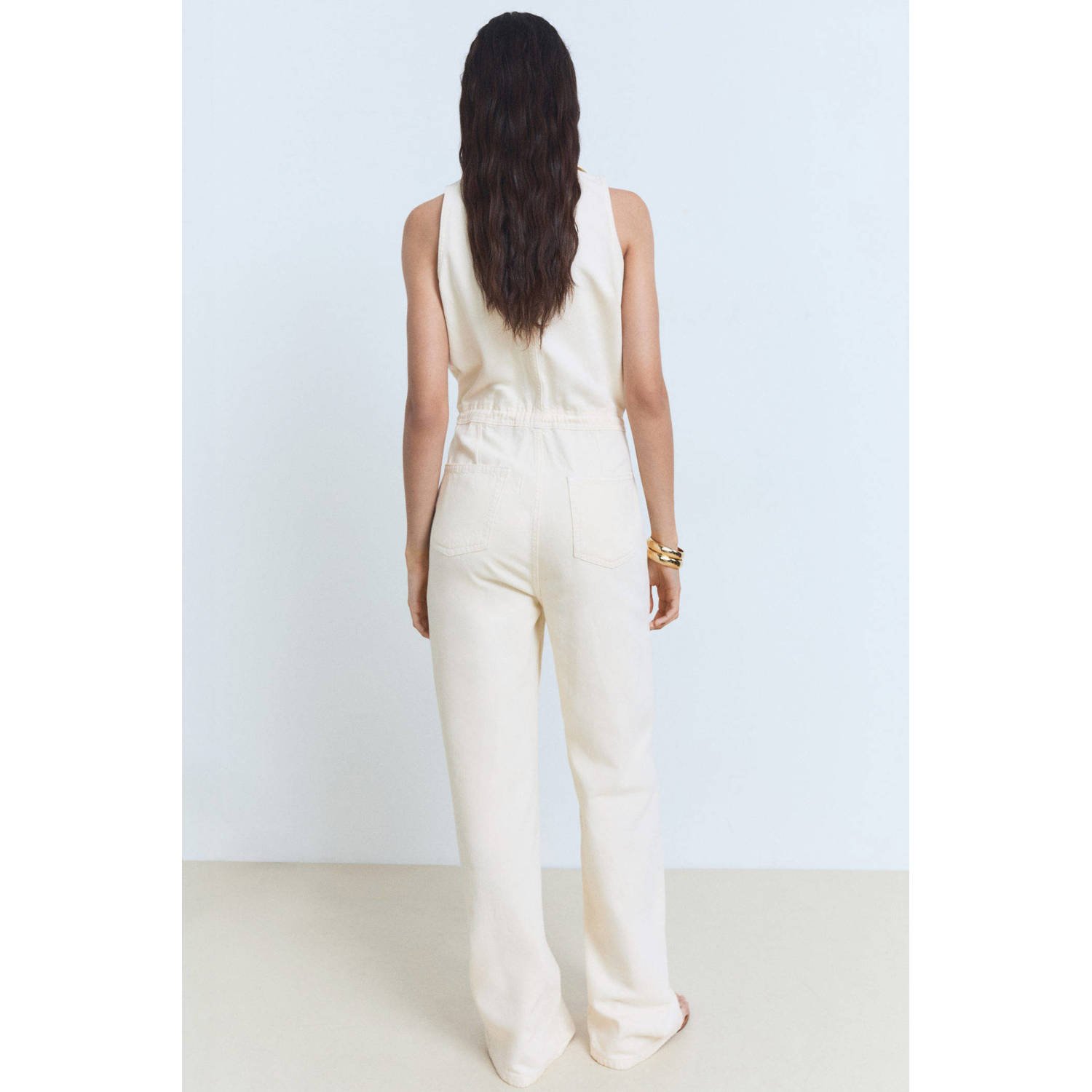 Mango denim ecru jumpsuit