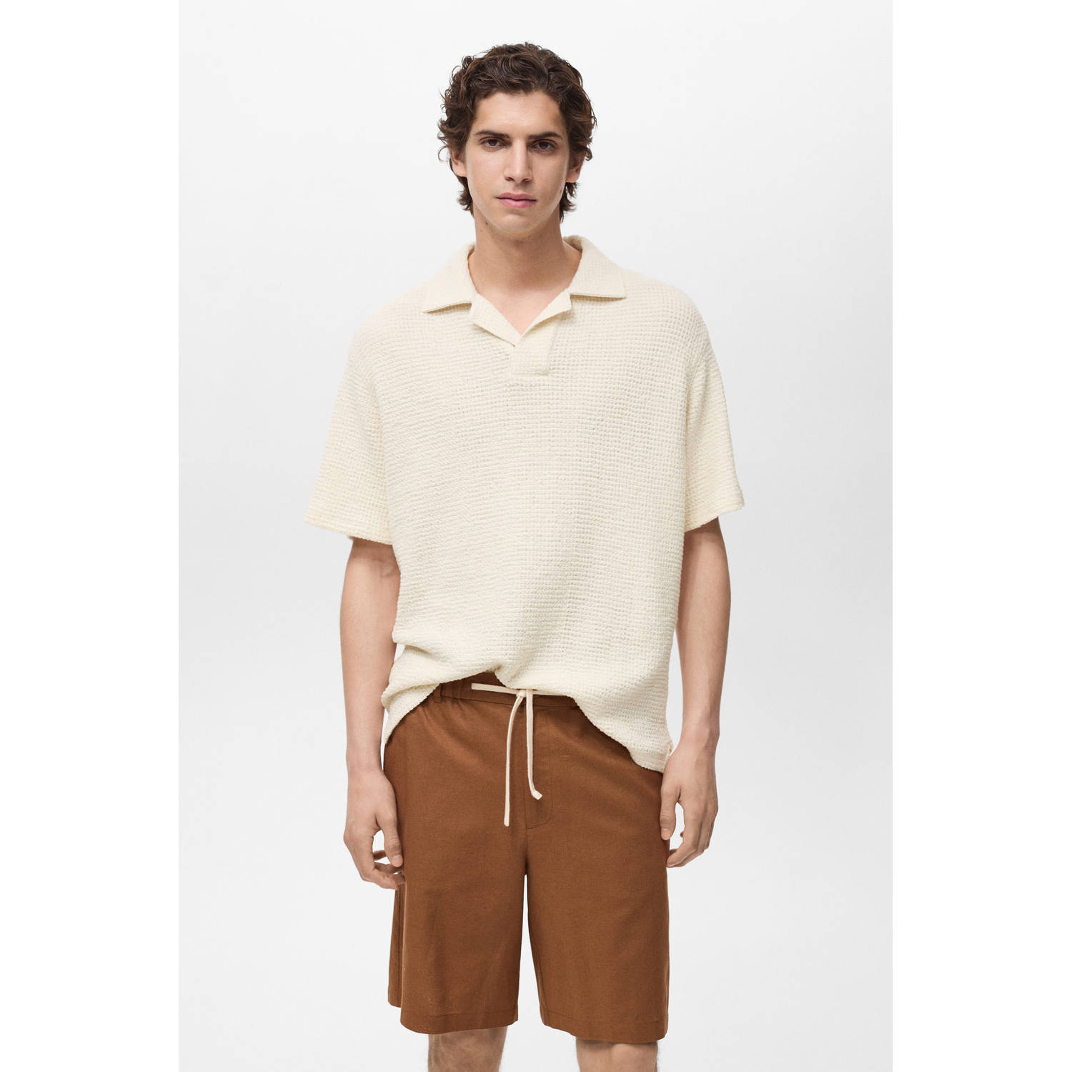 Mango Man relaxed polo ecru