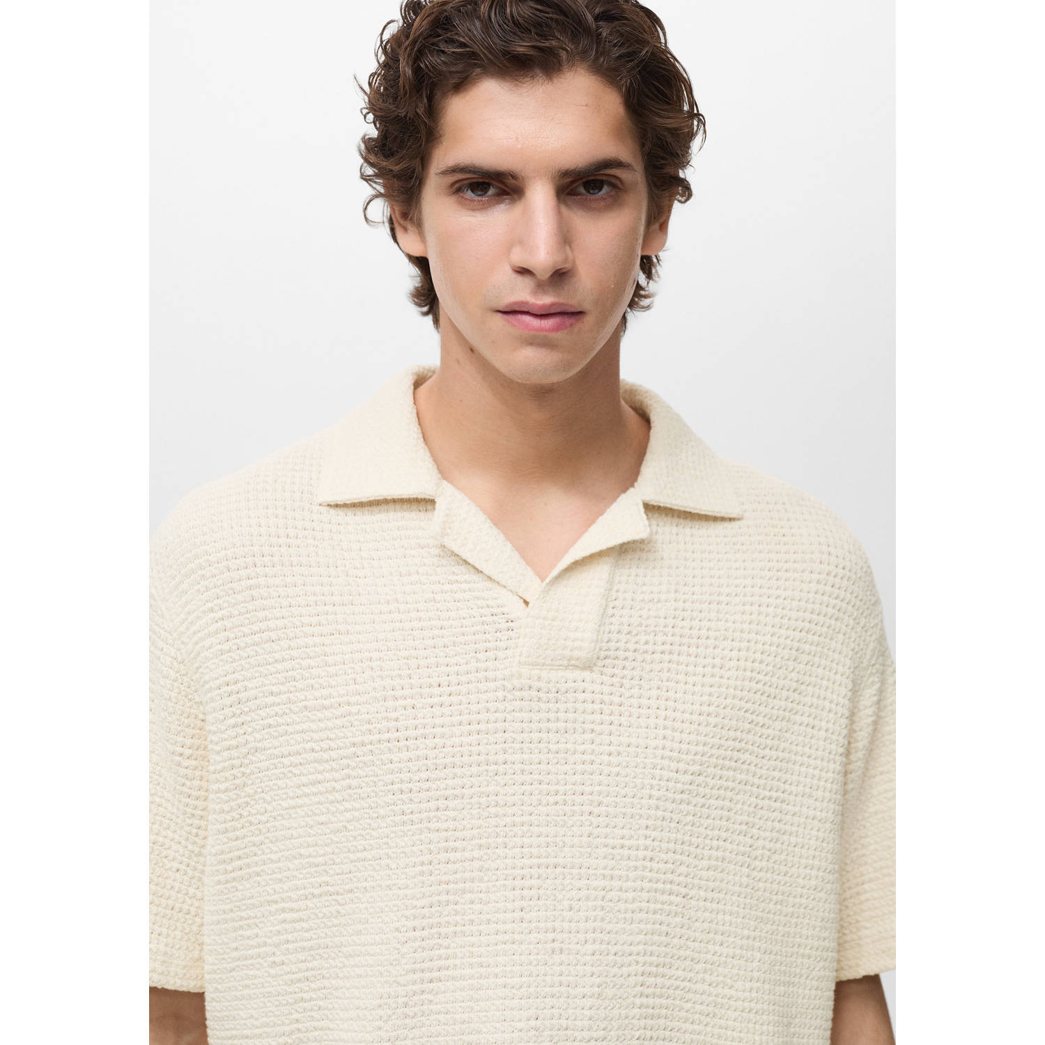 Mango Man relaxed polo ecru