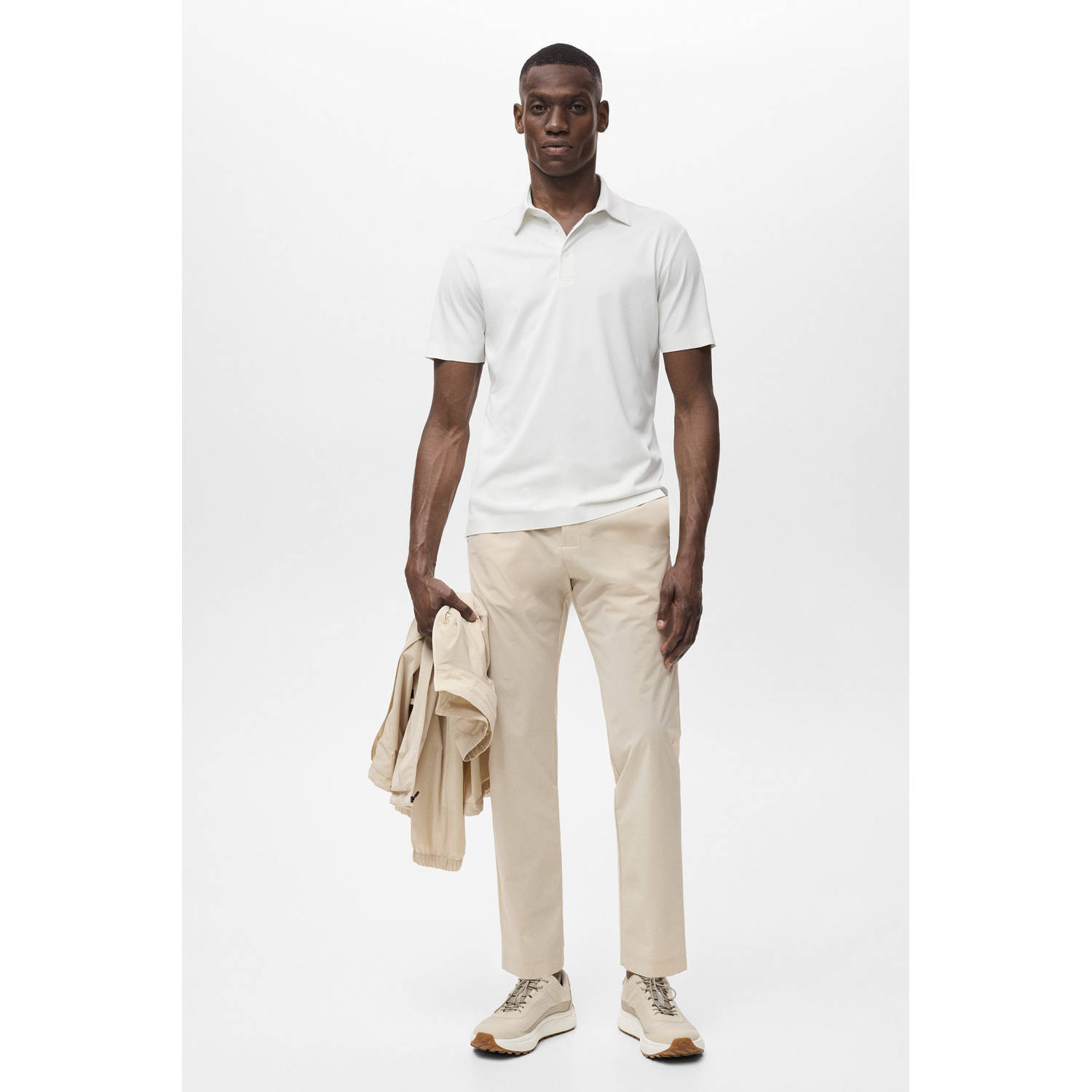 Mango Man slim polo ecru