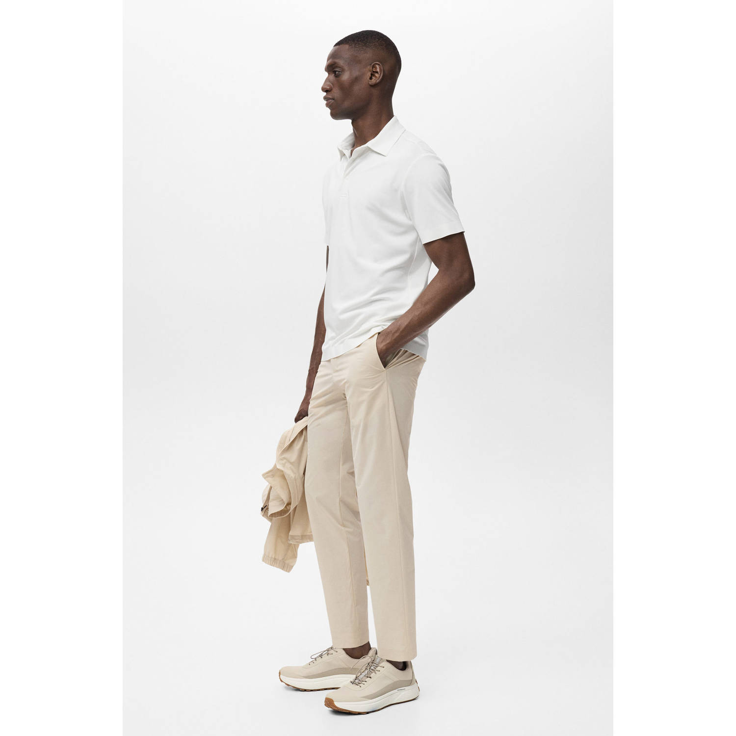 Mango Man slim polo ecru