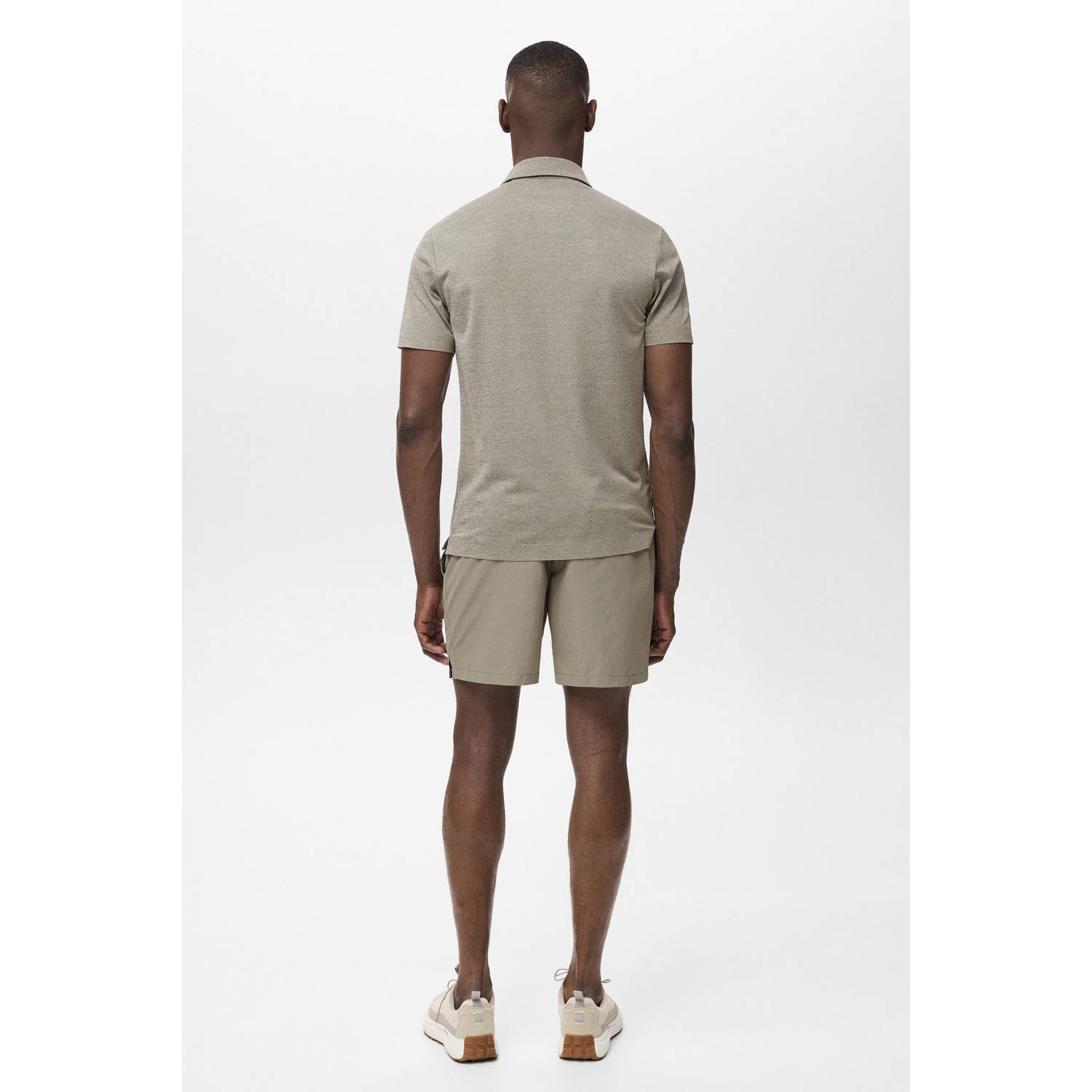 Mango Man slim polo grijsgroen