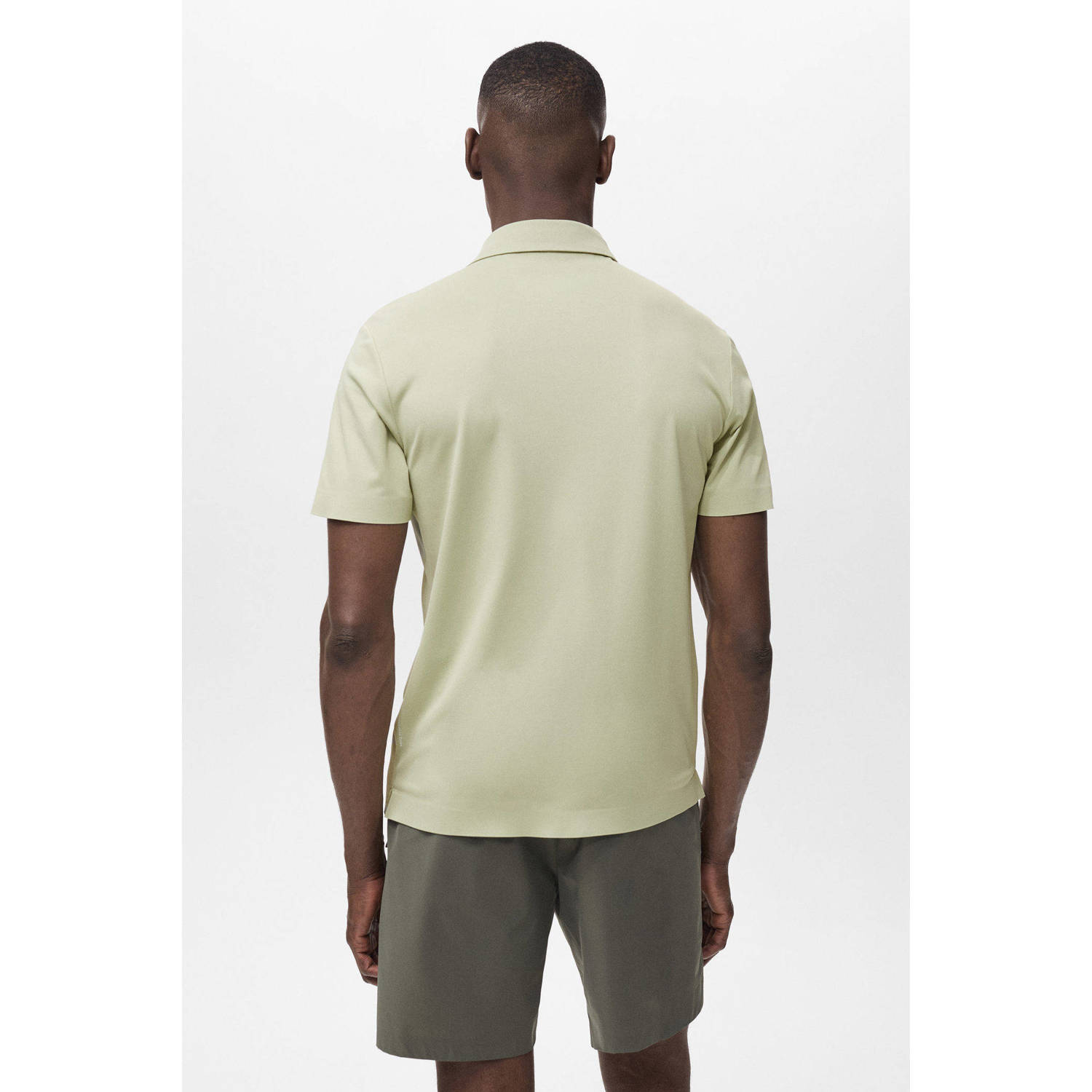 Mango Man slim polo lichtgroen
