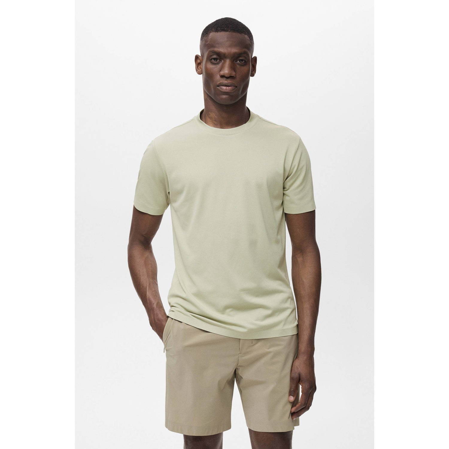 Mango Man T-shirt lichtgroen