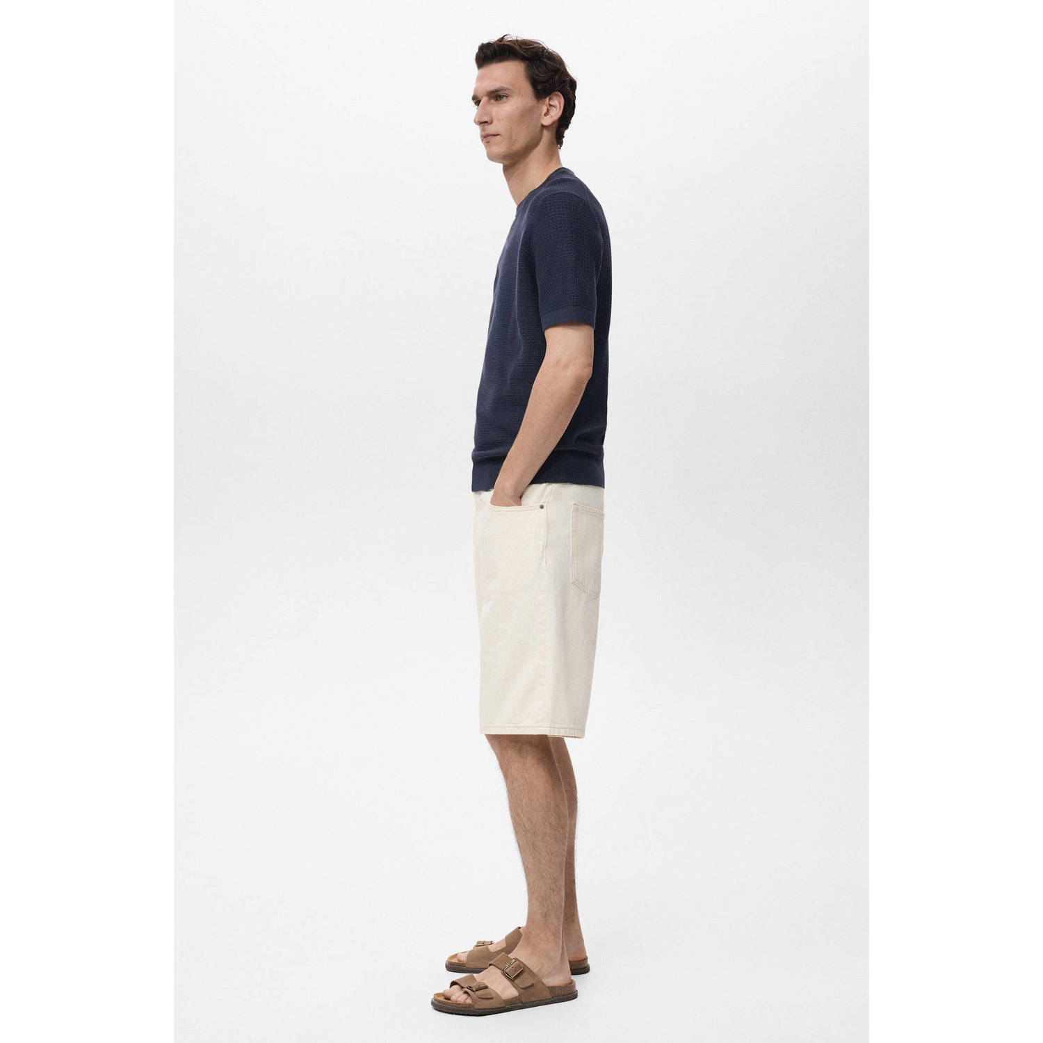 Mango Man T-shirt donkerblauw