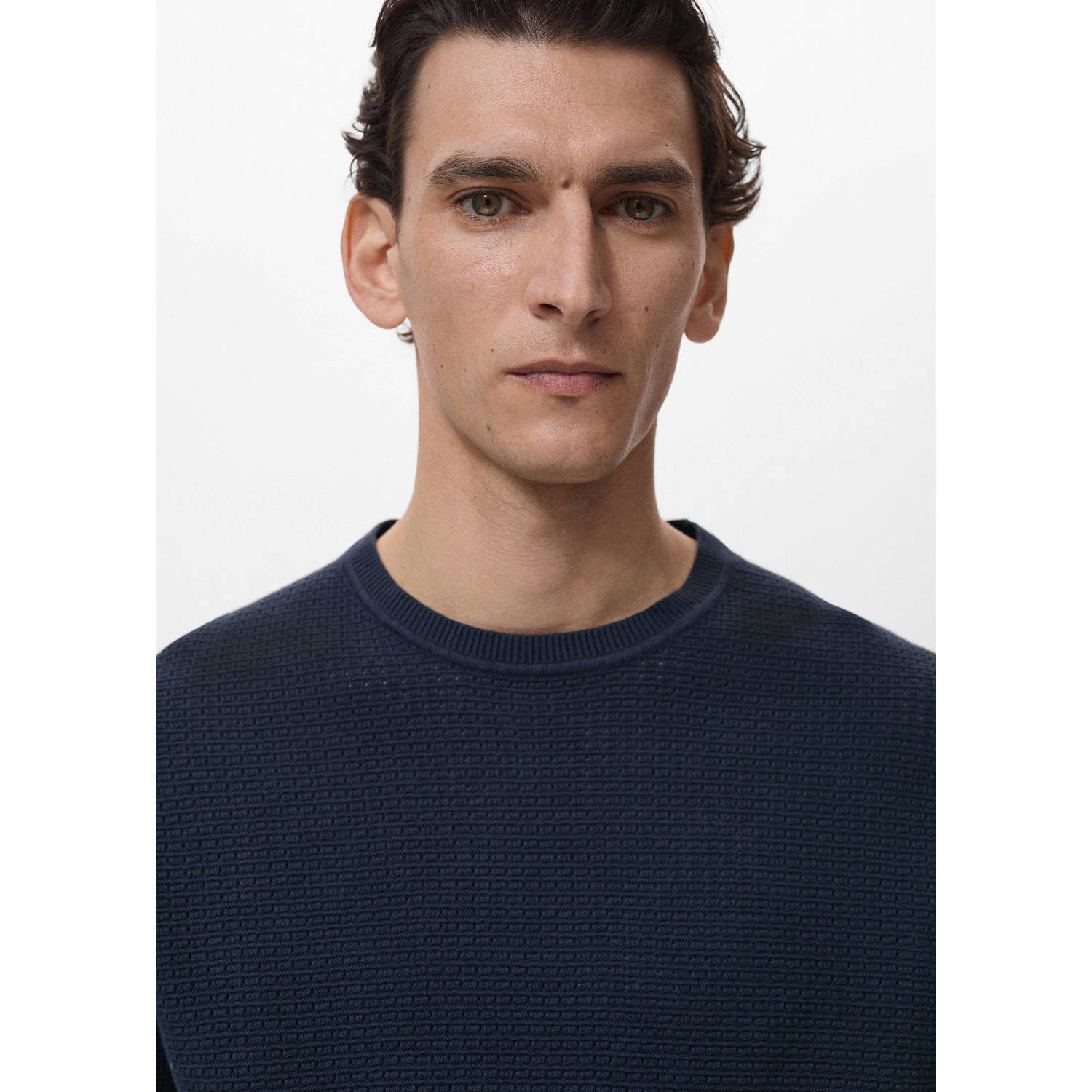 Mango Man T-shirt donkerblauw