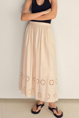 midi rok broderie ecru