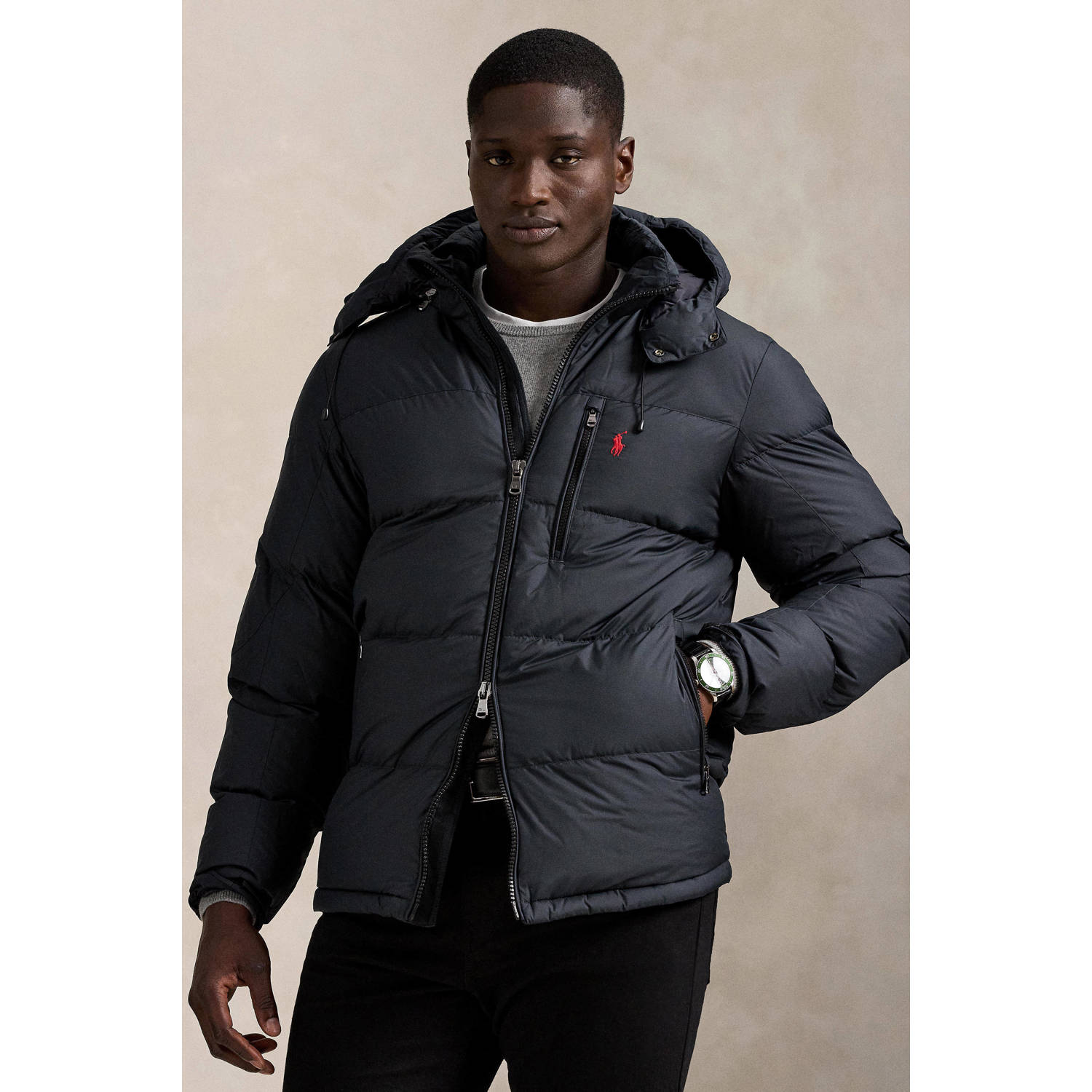 POLO Ralph Lauren Big & Tall gewatteerde jas zwart