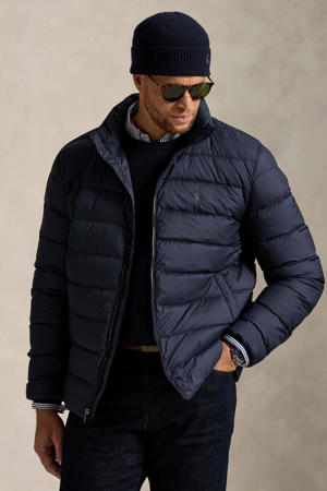 gewatteerde jas donkerblauw