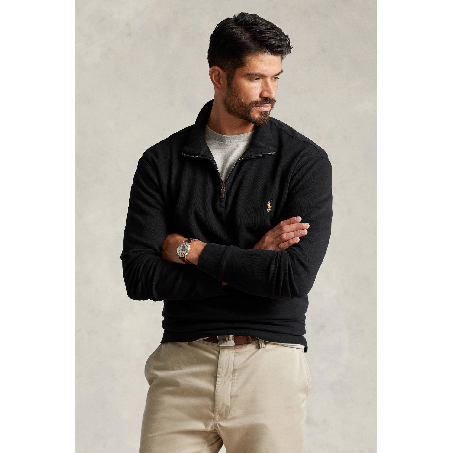 Polo Ralph Lauren Big & Tall PLUS SIZE gebreide pullover met labelstitching