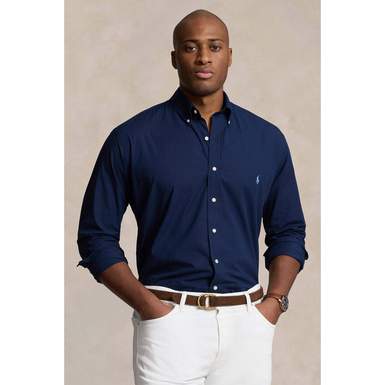 POLO Ralph Lauren Big & Tall casual overhemd donkerblauw