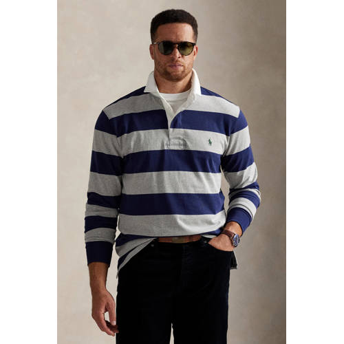 POLO Ralph Lauren Big & Tall regular gestreepte polo Plus Size donkerblauw afbeelding