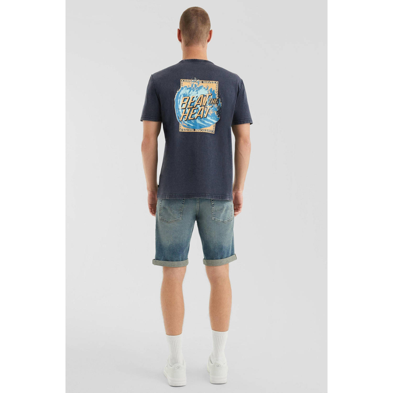 Q S by s.Oliver T-shirt donkerblauw