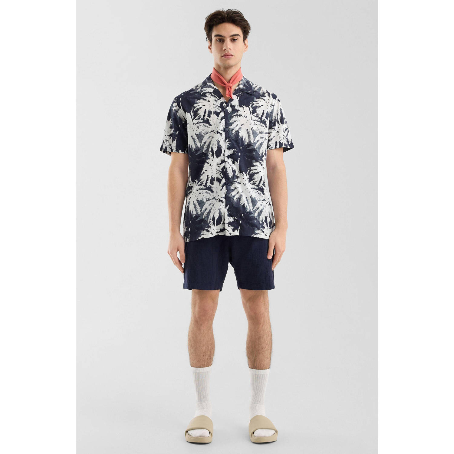 Q S by s.Oliver regular casual short donkerblauw