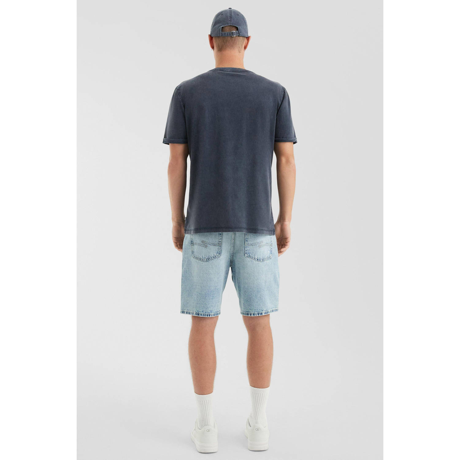 Q S by s.Oliver regular T-shirt donkerblauw