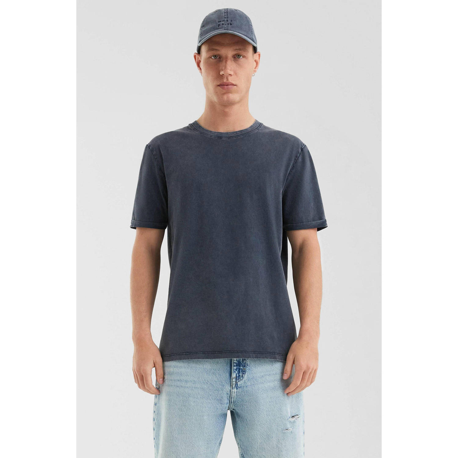 Q S by s.Oliver regular T-shirt donkerblauw