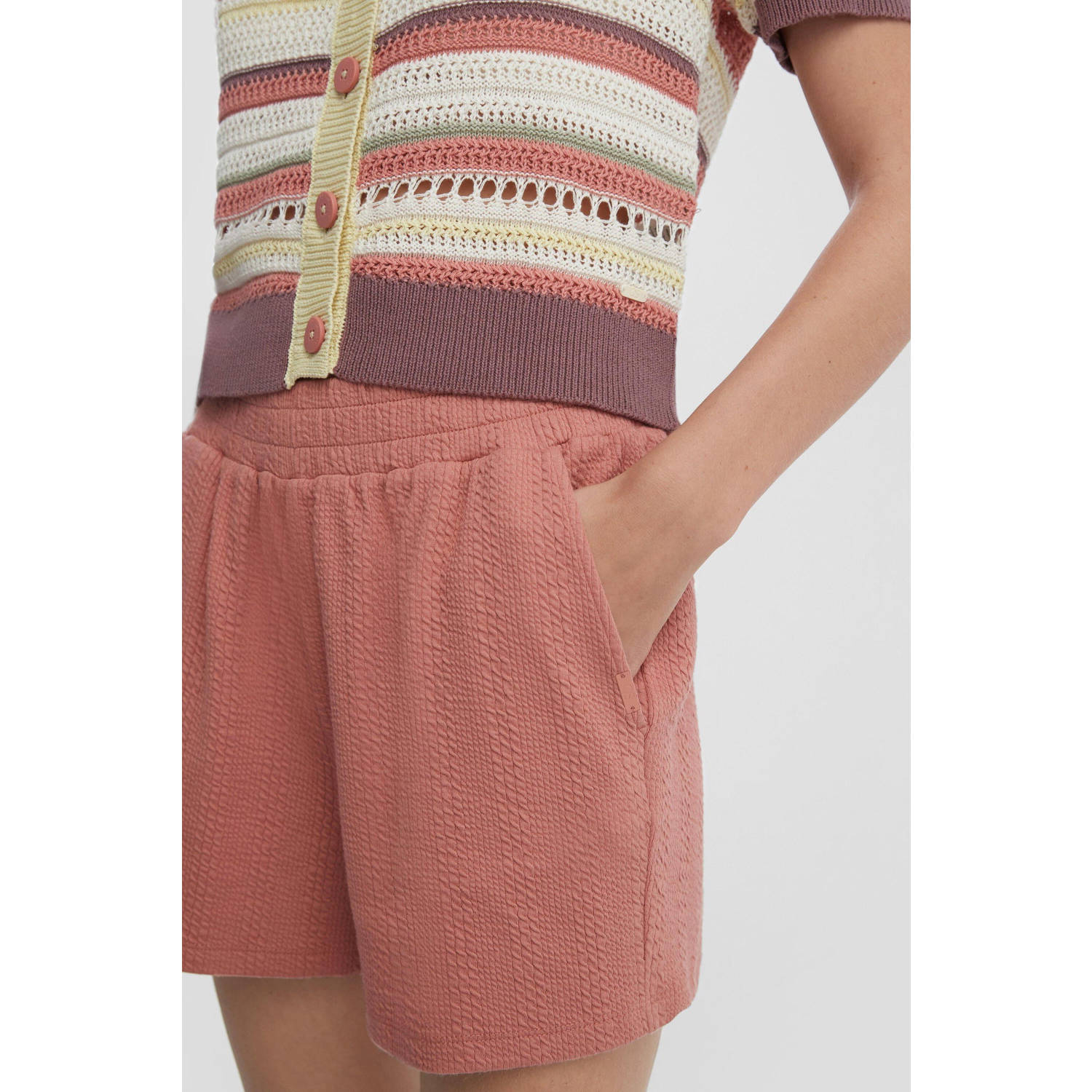 Q S by s.Oliver wide leg regular waist casual short oudroze