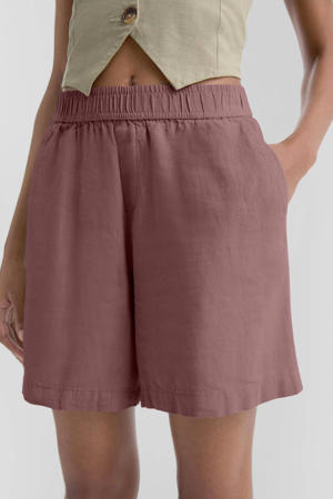 linnen regular waist casual short paars
