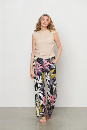 straight regular waist casual broek zwart