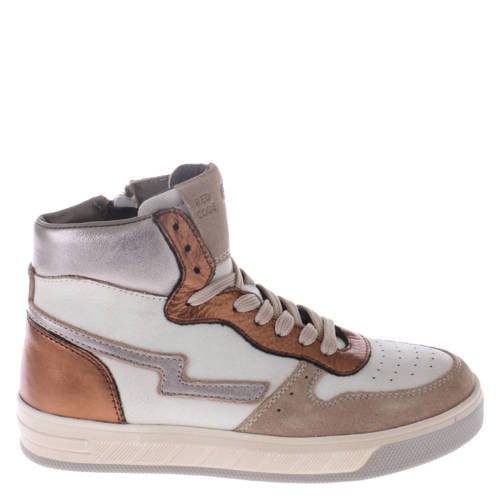 Red Code leren sneakers taupe combi afbeelding