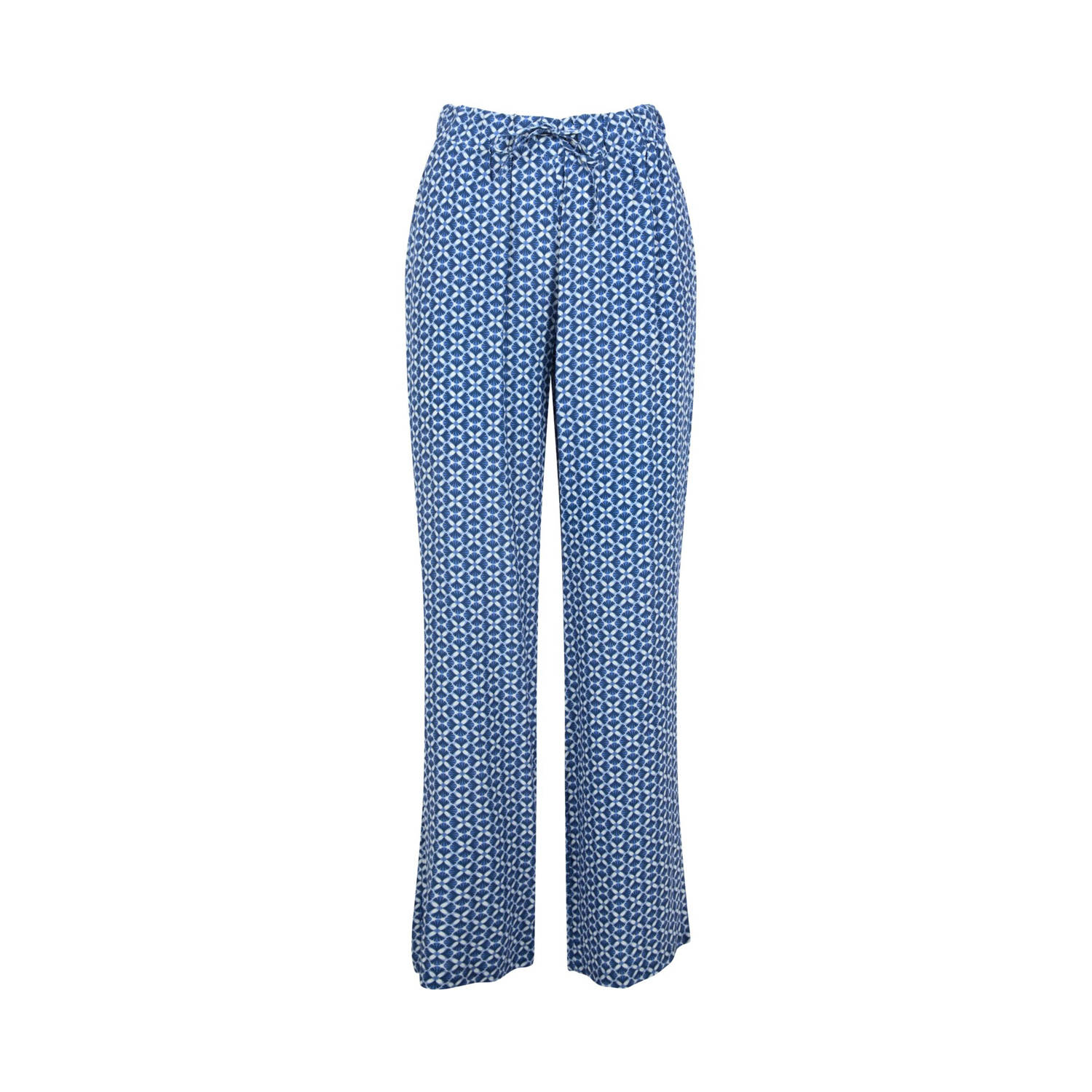 Elvira Collections straight regular waist broek blauw