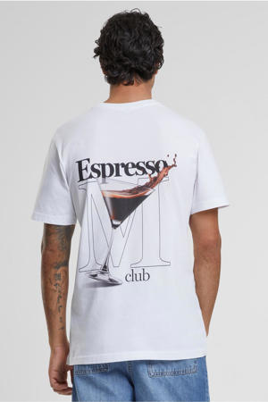 T-shirt Espresso  wit