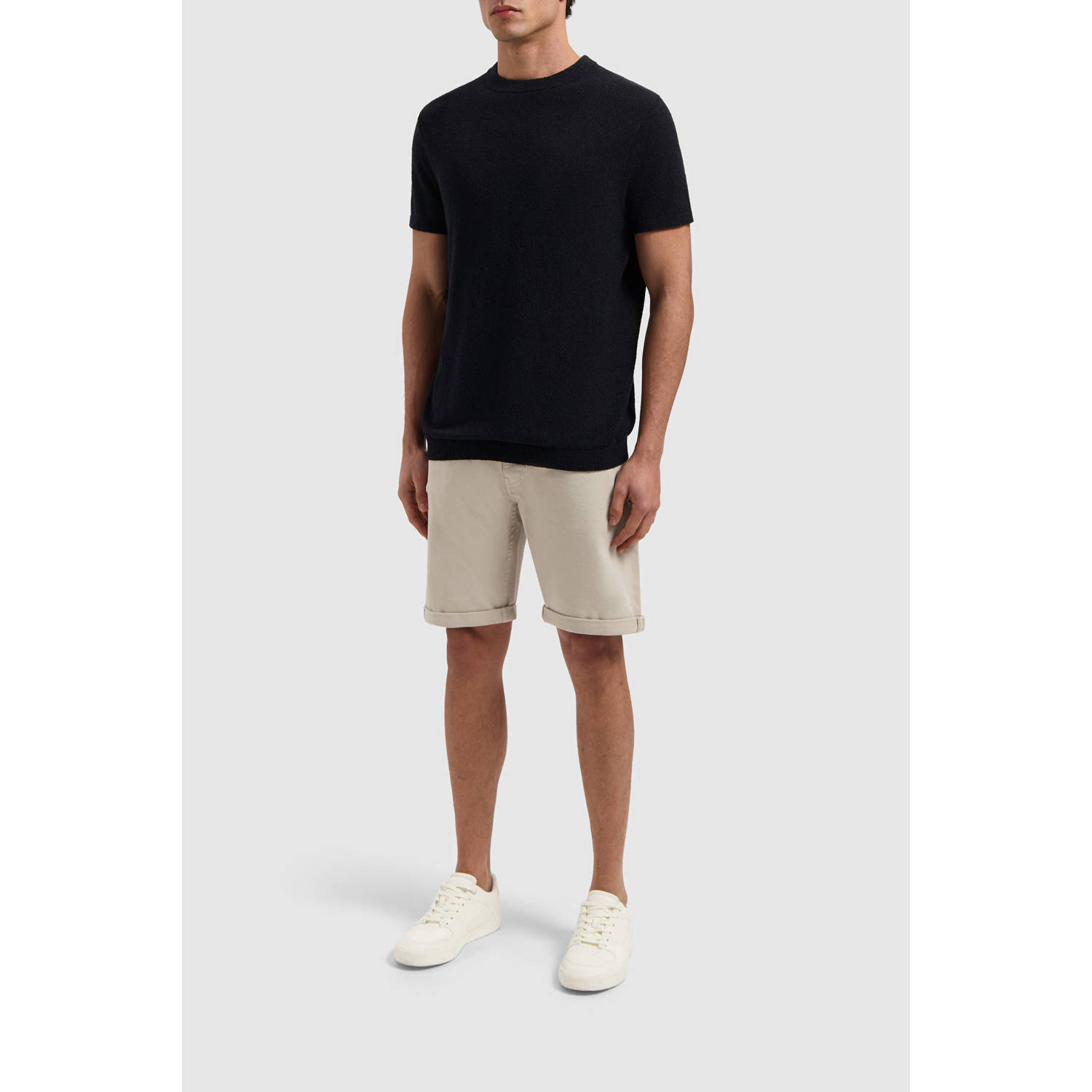Pure Path slim denim short beige